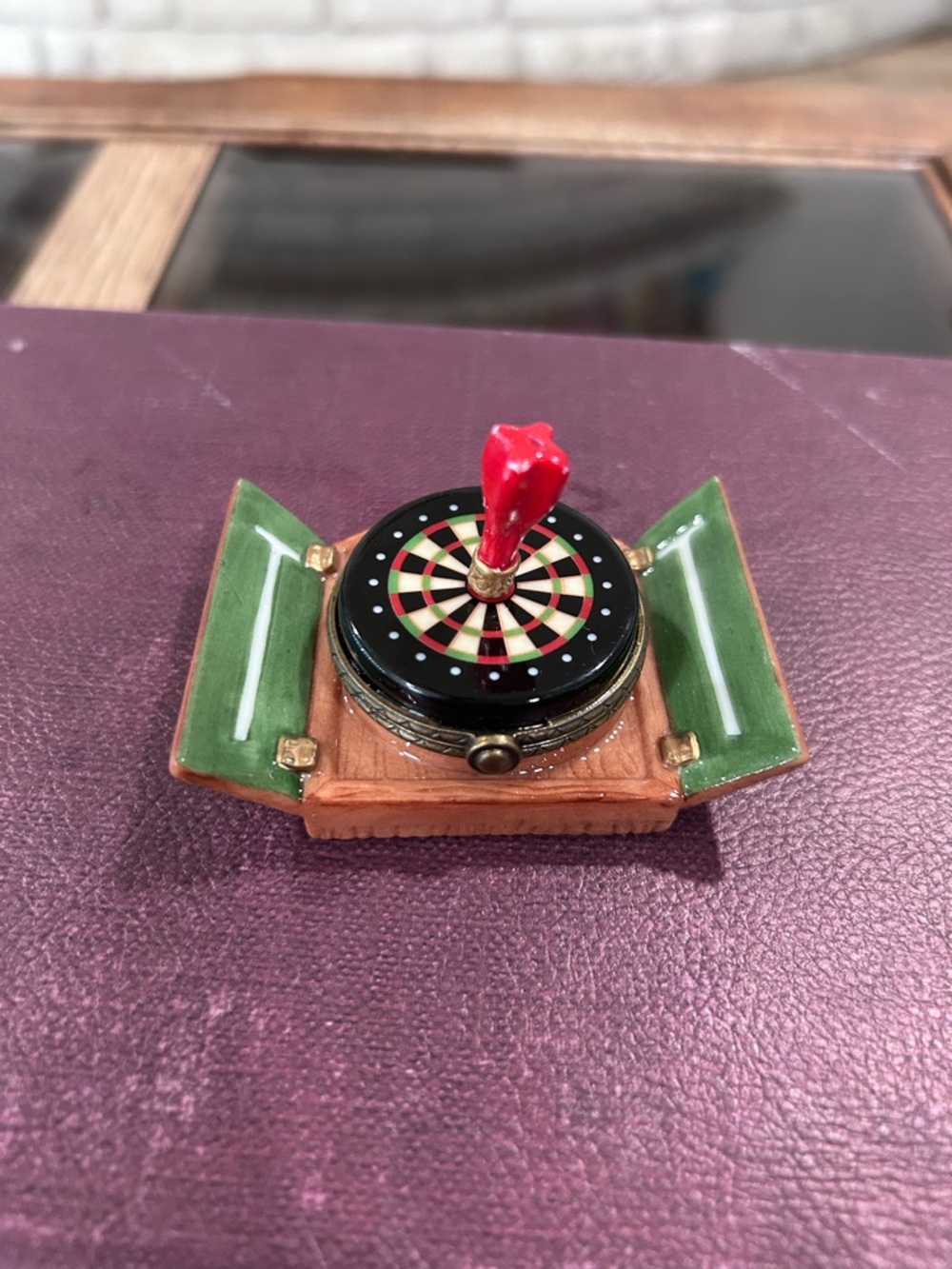 PHB Hinged Trinket Box Midwest Of Cannon Falls Dart Board w/Trinket
